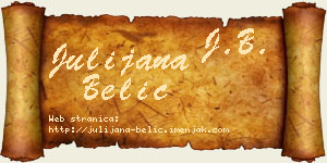 Julijana Belić vizit kartica